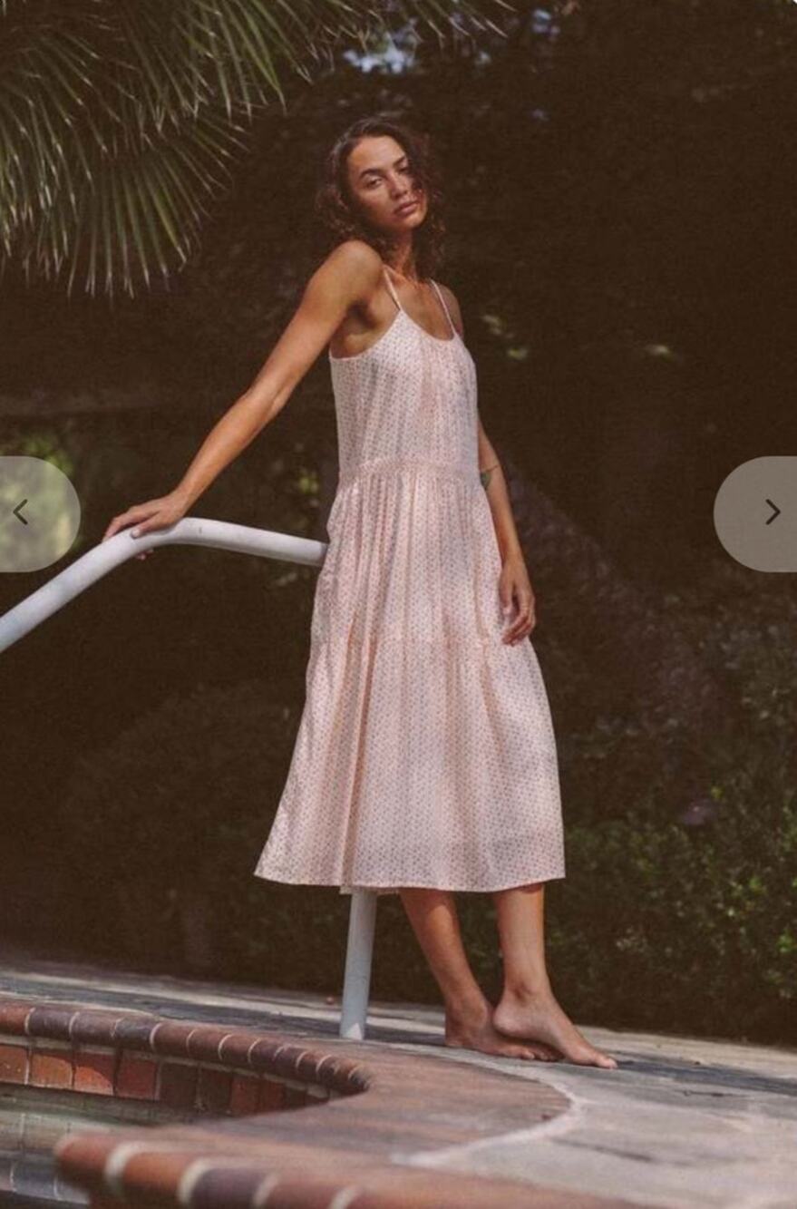 Trovata Julien Dress Cerise Ditsy Floral Cotton Lined Sundress